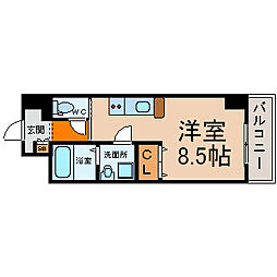 ラドゥセール今池 ワンルームの間取図画像