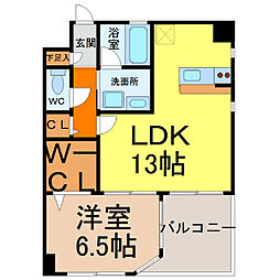 エスポワールi 1LDKの間取図画像