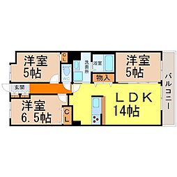ベレーサ熱田 3LDKの間取図画像