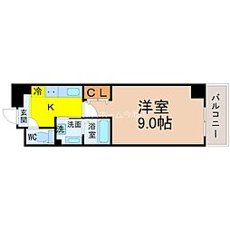 リシュドール鶴舞公園 1Kの間取図画像