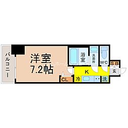 アドバンス名古屋モクシー 1Kの間取図画像