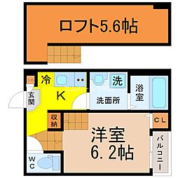 ハーモニーテラス社台 1Kの間取図画像