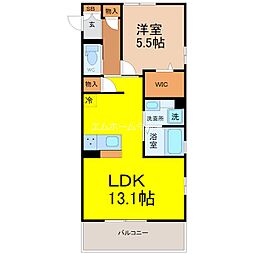 サンラモン覚王山 1LDKの間取図画像