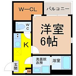 セレッサ八田 1Kの間取図画像