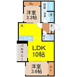 REGALEST WOOD TERRACE JOSHIN 2LDKの間取図画像