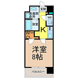 ヒルサイドコート 1Kの間取図画像