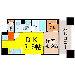 KDX千早レジデンス 1DKの間取図画像