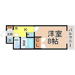 ベル千種 1Kの間取図画像