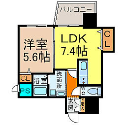 ヒルズ新栄 1LDKの間取図画像