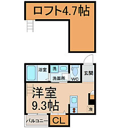 cocostile 1Kの間取図画像