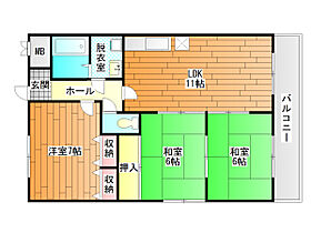 ロイヤルメゾン藤ヶ丘  ｜ 大阪府藤井寺市藤ケ丘３丁目（賃貸マンション3LDK・2階・65.15㎡） その2