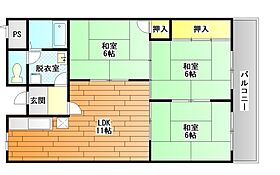 ドリーム松村1番館  ｜ 大阪府柏原市玉手町（賃貸マンション3LDK・1階・60.00㎡） その2