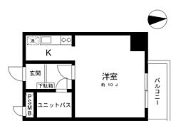 東海神楽坂マンション 1Kの間取図画像