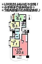 バンベール下市場 3LDKの間取図画像