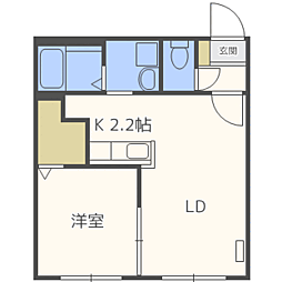 ALESTA福住 3階1LDKの間取り