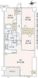 レーベン横浜山手ONEWARDCOURT 3LDKの間取図画像