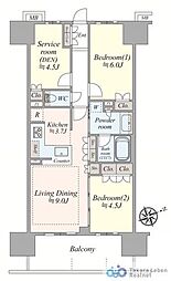 レーベン清瀬THETOWER 2SLDKの間取図画像