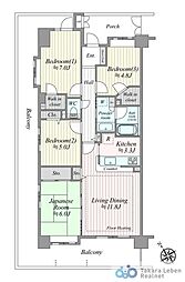 コスモ和光ガーデンフォルム 4LDKの間取図画像