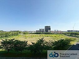 前立てがなく青空と緑が広がる、4階南東向きの開放的な眺望