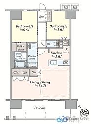 レーベン小田急相模原Vuitoa 2LDKの間取図画像