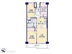 清瀬グリーンマンション 2SLDKの間取図画像