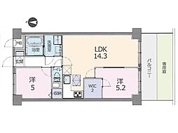 エンゼル川口金山町 2LDKの間取図画像