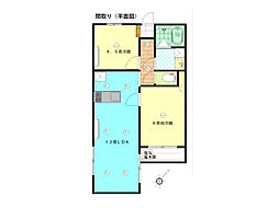 第3アゼリアハイツ 2LDKの間取図画像