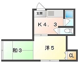 コムズスクエア高瀬 2階1DKの間取り