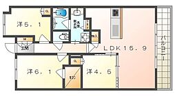パークホームズLaLa門真 3階3LDKの間取り