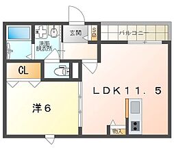 メゾン　ノヴァ 1階1LDKの間取り