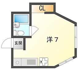 サンユウビル ワンルームの間取図画像