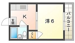 プレアール守口大和田 1Kの間取図画像