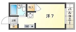 ハイツヴィラ ワンルームの間取図画像