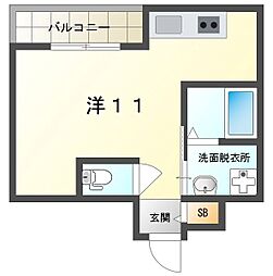 ガーデニングヒルズ守口 ワンルームの間取図画像