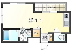 ガーデニングヒルズ守口 ワンルームの間取図画像