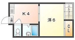 サニー・ヴィレッジ 1Kの間取図画像
