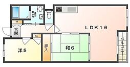 ラポート大日 2LDKの間取図画像