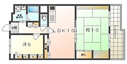 ネオコーポ門真 2LDKの間取図画像