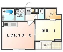 マーレ 1LDKの間取図画像