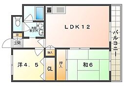 グレイス辻本 2LDKの間取図画像