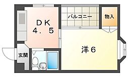 シャトー寺浦 1DKの間取図画像