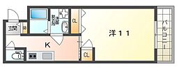 クリエオーレ八雲西町 1Kの間取図画像