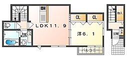 ネオスペース大日 1LDKの間取図画像