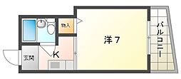 ハイツ月出 1Kの間取図画像