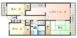 藤和守口ハイタウン 3LDKの間取図画像