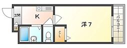 アーバンヨシダ1 1Kの間取図画像