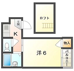 シティハイツエスト 1Kの間取図画像