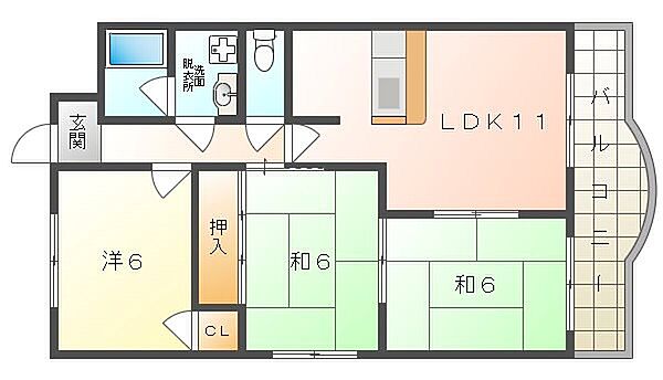 ベルドミール ｜大阪府寝屋川市高宮新町(賃貸マンション3LDK・4階・61.11㎡)の写真 その2