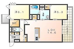 フィエルテ(Fierte) 2LDKの間取図画像