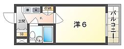 エクセルシード 1Kの間取図画像